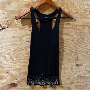 Express woman tank top racerback S black metallic